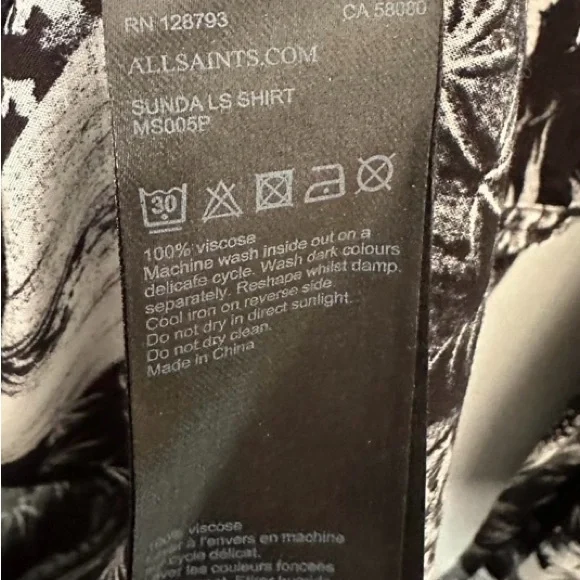 ALL SAINTS BUTTON DOWN SHIRT - Picture 4 of 5